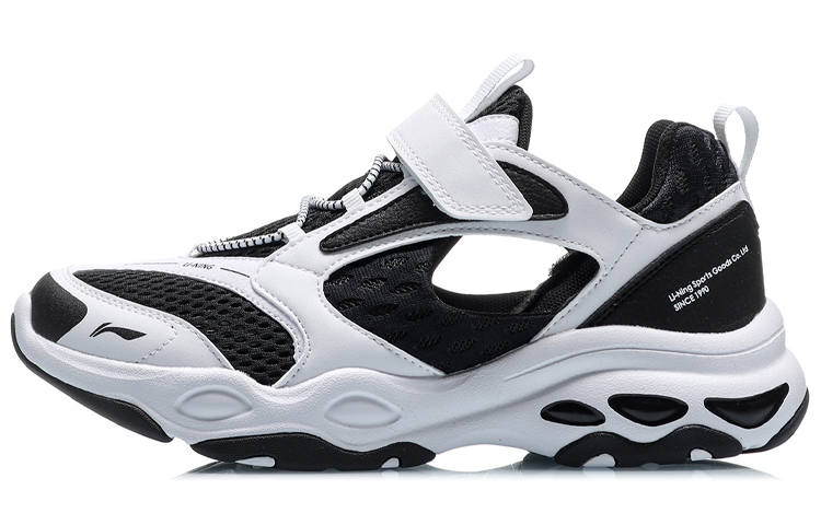 Li-Ning YOUNG Li Ning YOUNG Sports Life Collection Mesh Abrasion Resistant Children's Sandals Black White Teenagers