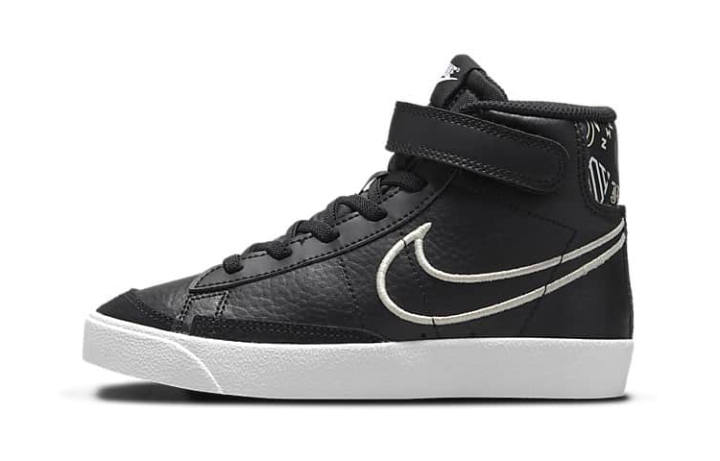 Nike Nike Blazer Mid top Kids' Skateboarding Shoes Black White Children Aged 3 7 Years Old