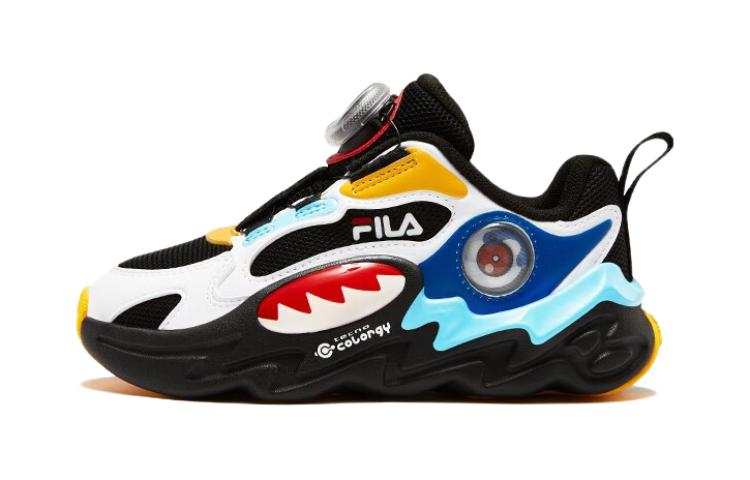 FILA KIDS Comfortable Rebound And Breathable Low top Kids' Running Shoes Black White Children Aged 3 7 Years Old