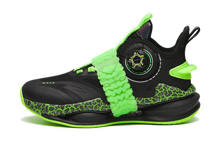 Antakids Slip Resistant Cushioning Abrasion Resistant Mid top Casual Shoes Black Green Unisex