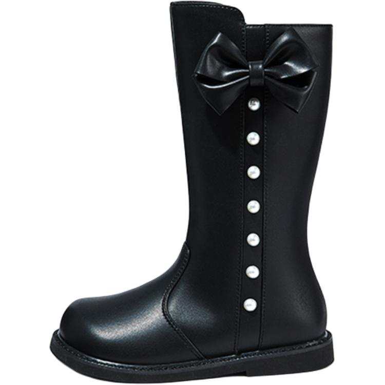 Snoffy Knee-High Kids' Boots Black White Kids'