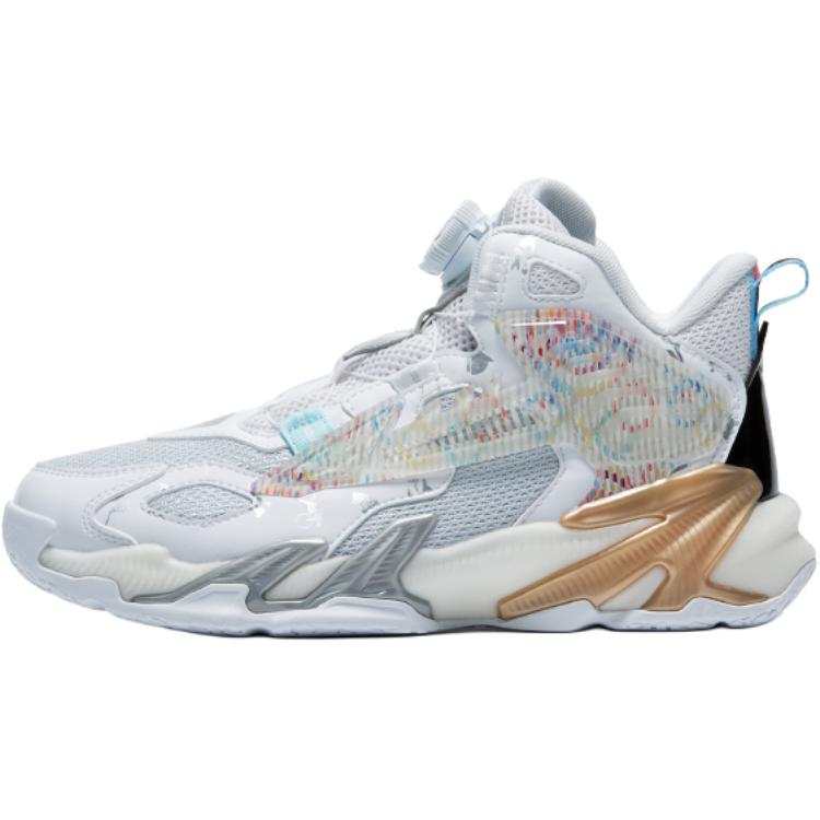 QIAODAN Assassin's Olympic Colorway Low top Basketball Shoes White Gold Unisex