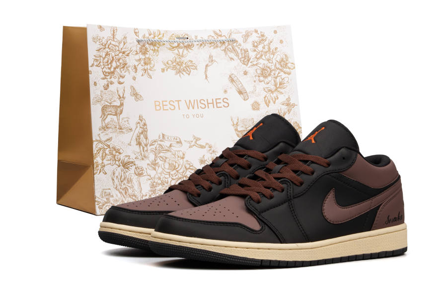 Jordan Jordan Air Jordan 1 Leather Fashion Trend Slip Resistant Abrasion Resistant Low top Children's Basketball Shoes