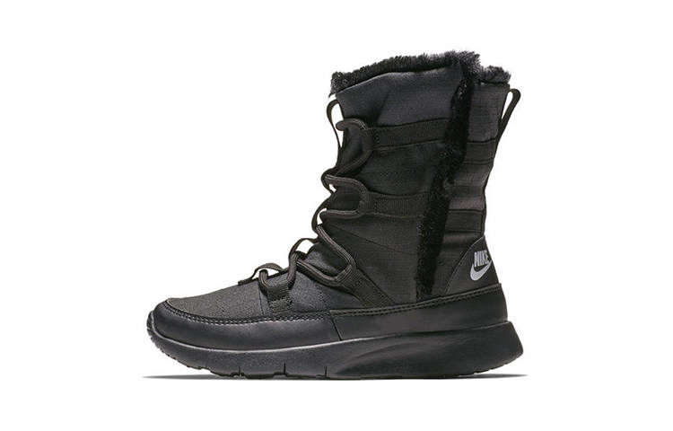 Nike Nike Venture Slip Resistant Cushioning Thermal High top Kids' Running Shoes Black Children Aged 3 7 Years Old