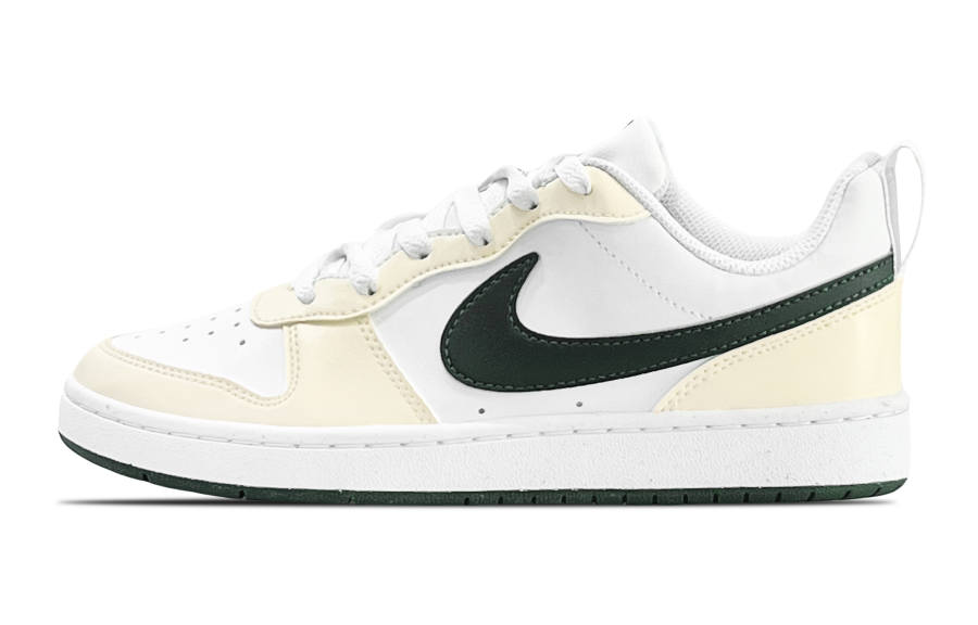 Nike Nike Court Borough Slip Resistant Abrasion Resistant Low top Kids' Skateboarding Shoes White Teenagers