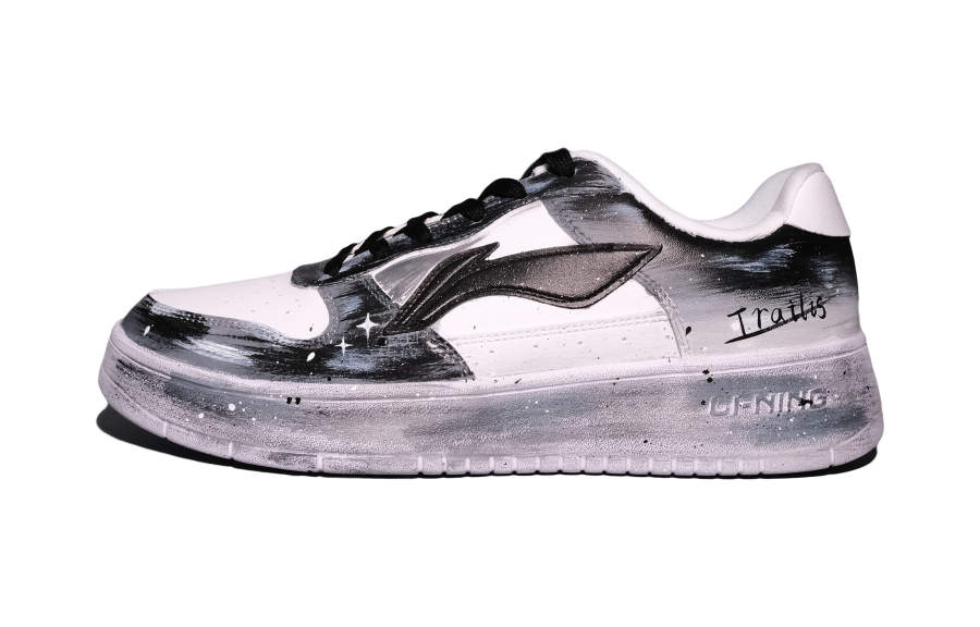 Li-Ning Li Ning Floating Boat Eternal Night Galaxy Synthetic Leather Abrasion Resistant Slip Resistant Low top Skateboard Shoes