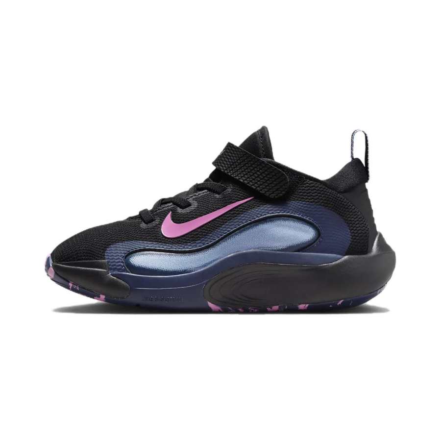 Nike Nike ISOFLY Slip Resistant And Breathable Low top Children's Basketball Shoes Black Blue Children Aged 3 7 Years Old