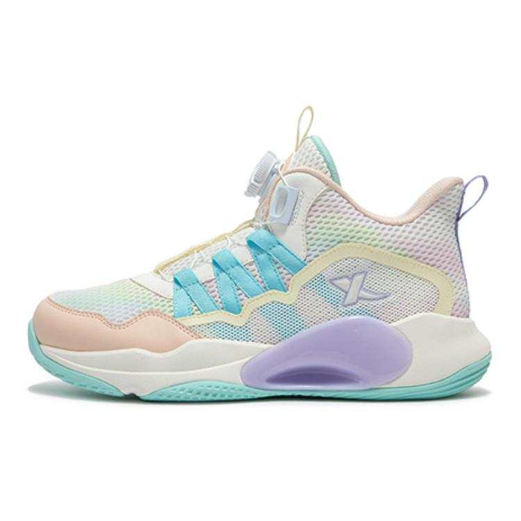 XTEP Synthetic Leather Minimalist Fashion Low top Basketball Shoes Pink White Purple Unisex