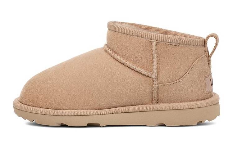 UGG CLASSIC ULTRA MINI Shearling Ankle Length Snow Boots Light Taupe Teenagers