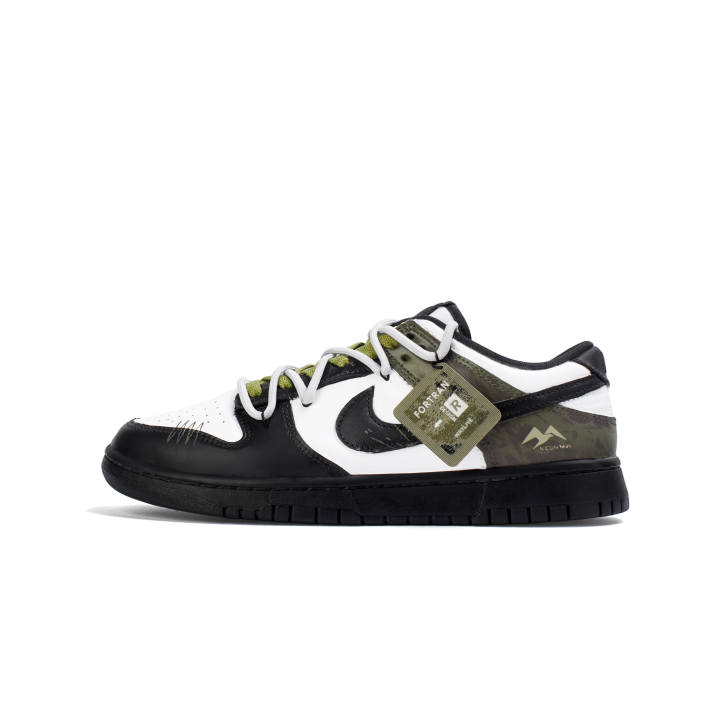 Nike Nike Dunk Black Tide Urban Techwear Leather Cushioning Abrasion Resistant Lightweight Cushioning Skateboard Shoes Black