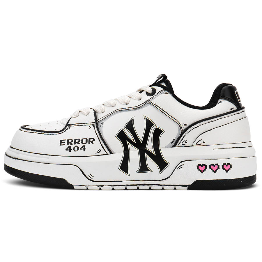 MLB Chunky Liner Cushioning Height Increasing Low top Skateboard Shoes Unisex Black White