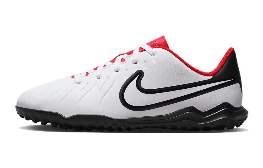 Nike Nike Tiempo Legend 10 Club Slip Resistant Abrasion Resistant Low top Kids' Soccer Shoes White Black Red Kids'