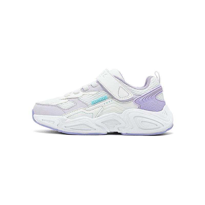 Skechers Kids Comfortable Slip Resistant Cushioning Low top Casual Shoes White Lavender Kids'