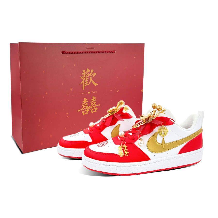 Nike Nike Court Borough Eternal Love Shopping Bag Cushioning Lightweight Low top Skateboard Shoes Women's Red