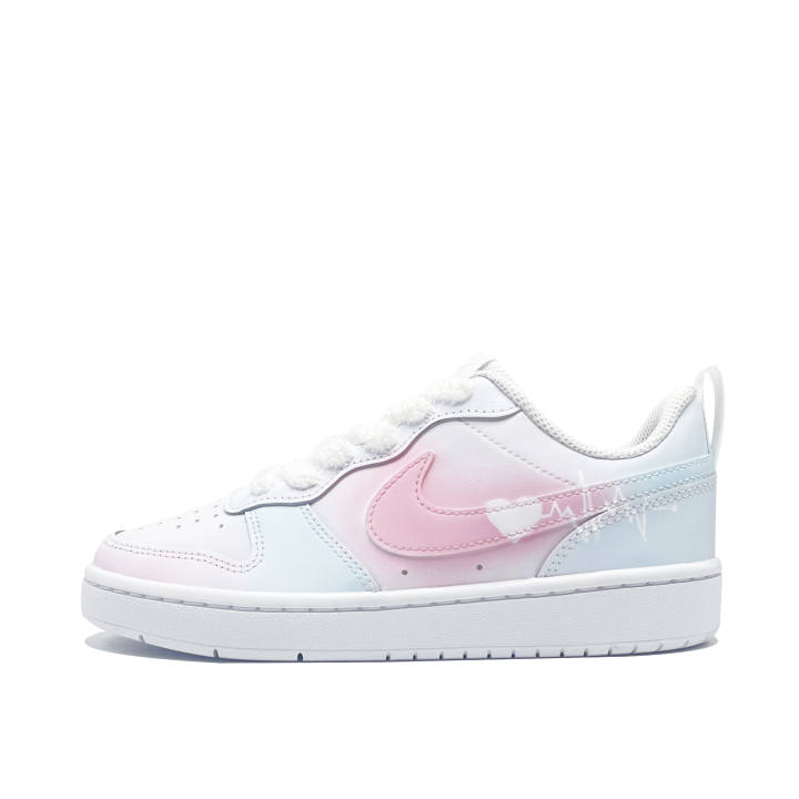 Nike Nike Court Borough Electrocardiogram ECG Leather Slip Resistant Cushioning Abrasion Resistant Low top