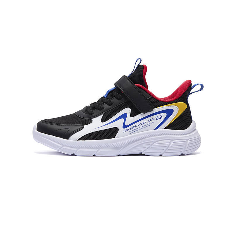361°KIDS Slip Resistant Cushioning Abrasion Resistant Low top Kids' Running Shoes Black White