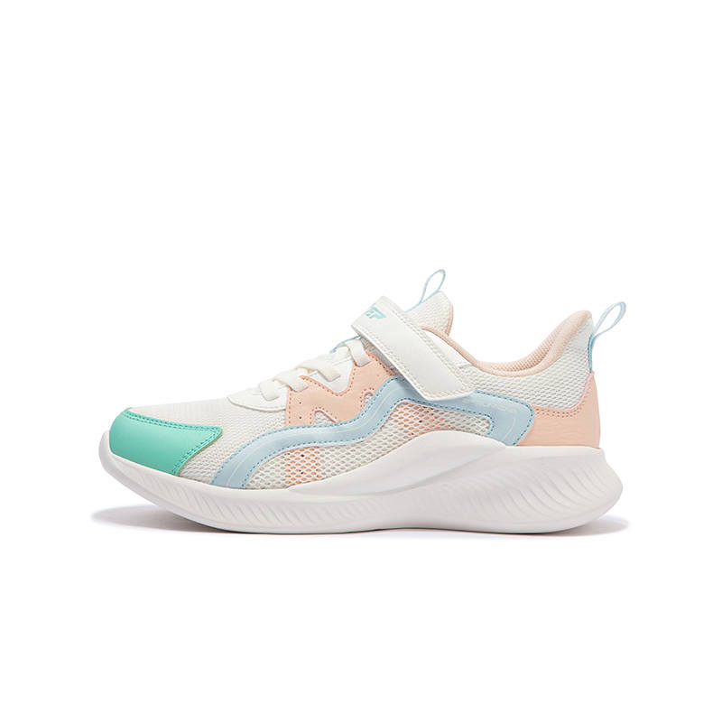 XTEP Cushioning Abrasion Resistant Cushioning, Wear Resistant Low top Running Shoes Sail White Peach Kids'