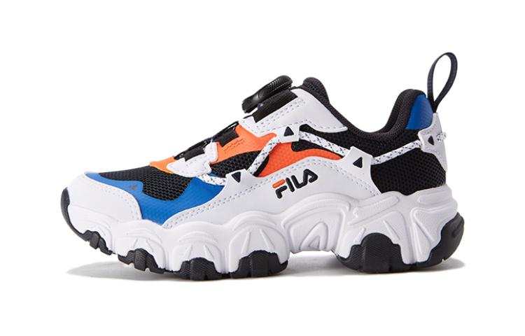 FILA KIDS Heritage FHT Sports Abrasion Resistant Low top Kids' Running Shoes Blue White Children Aged 3 7 Years Old
