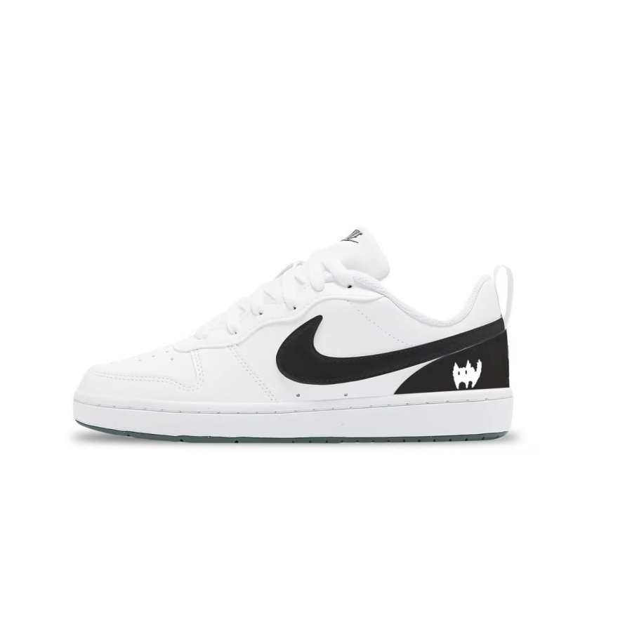 Nike Nike Court Borough Slip Resistant Abrasion Resistant Low top Kids' Skateboarding Shoes White Teenagers
