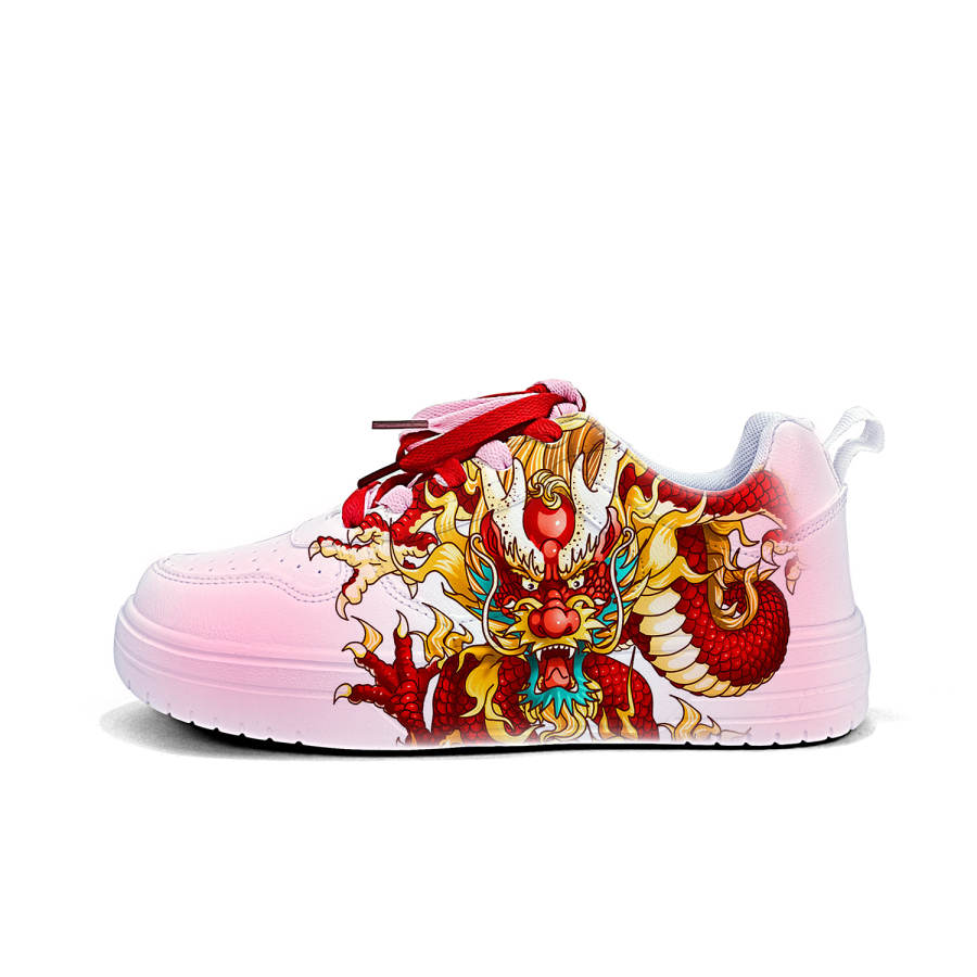 ZUOLENGCHAN Synthetic Leather Slip Resistant, Breathable, Lightweight Low top Casual Shoes Unisex White Pink