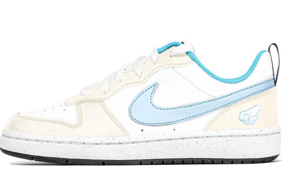 Nike Nike Court Borough Synthetic Leather Cushioning Abrasion Resistant Low top Kids' Skateboarding Shoes Light Yellow