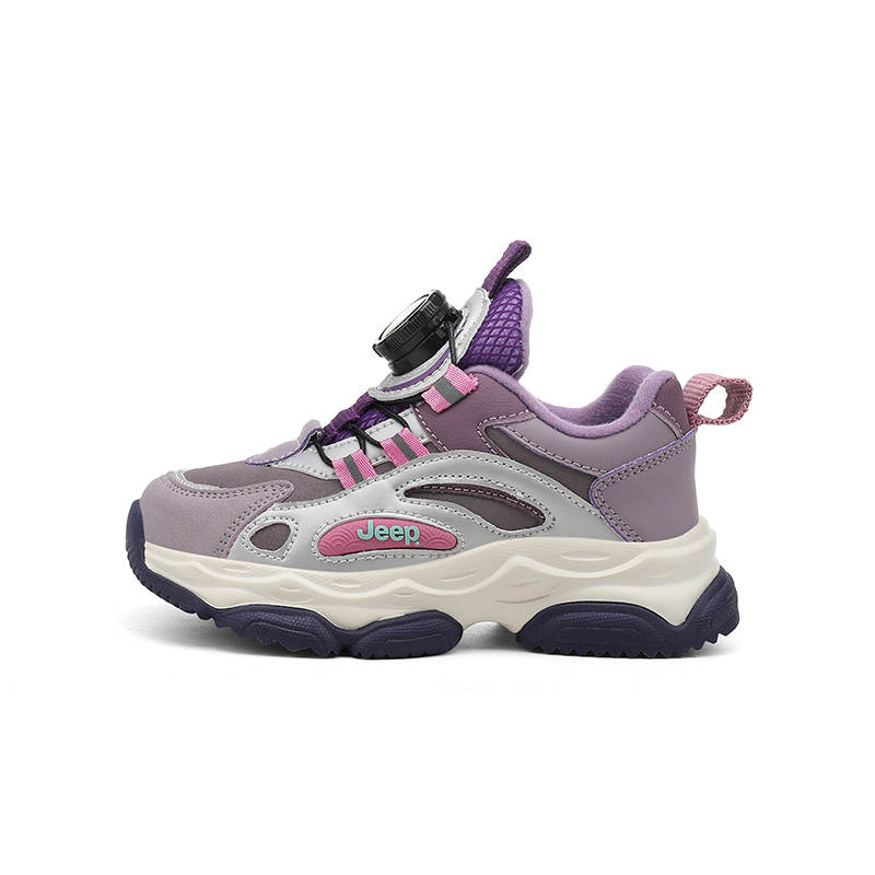Jeep Abrasion Resistant Thermal Low top Kids' Running Shoes Pink Purple Kids'