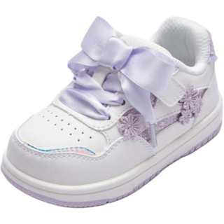 BALABALA Slip Resistant Abrasion Resistant Slip Resistant Abrasion Resistant Low top Toddler Shoes White Purple