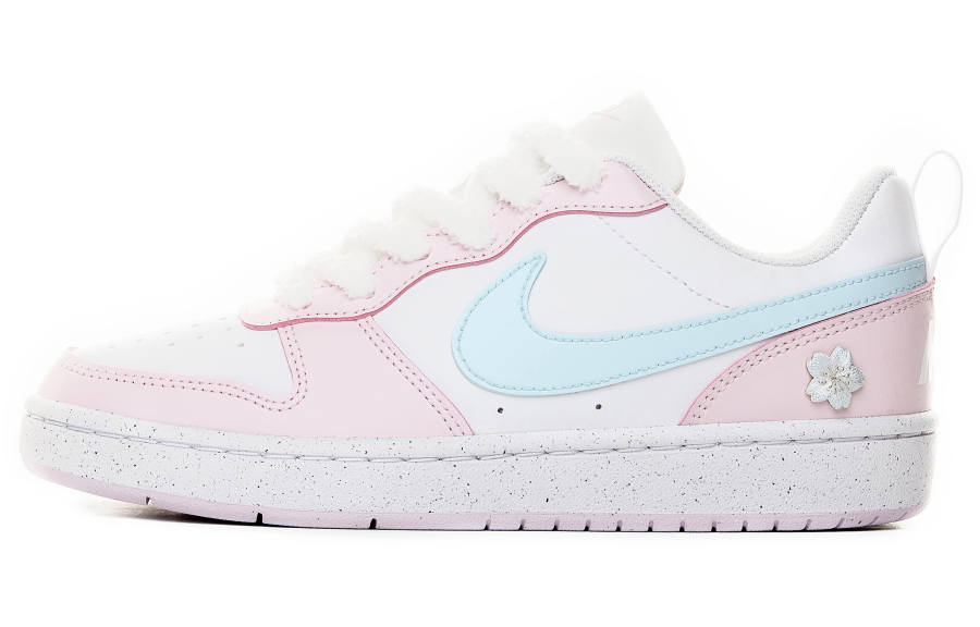 Nike Nike Court Borough Low Synthetic Leather Lightweight Cushioning Low top Kids' Skateboarding Shoes Pink Teenagers