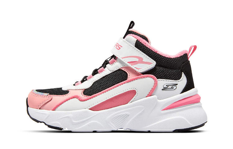 Skechers Mid top Training Shoes Black White Pink Teenagers
