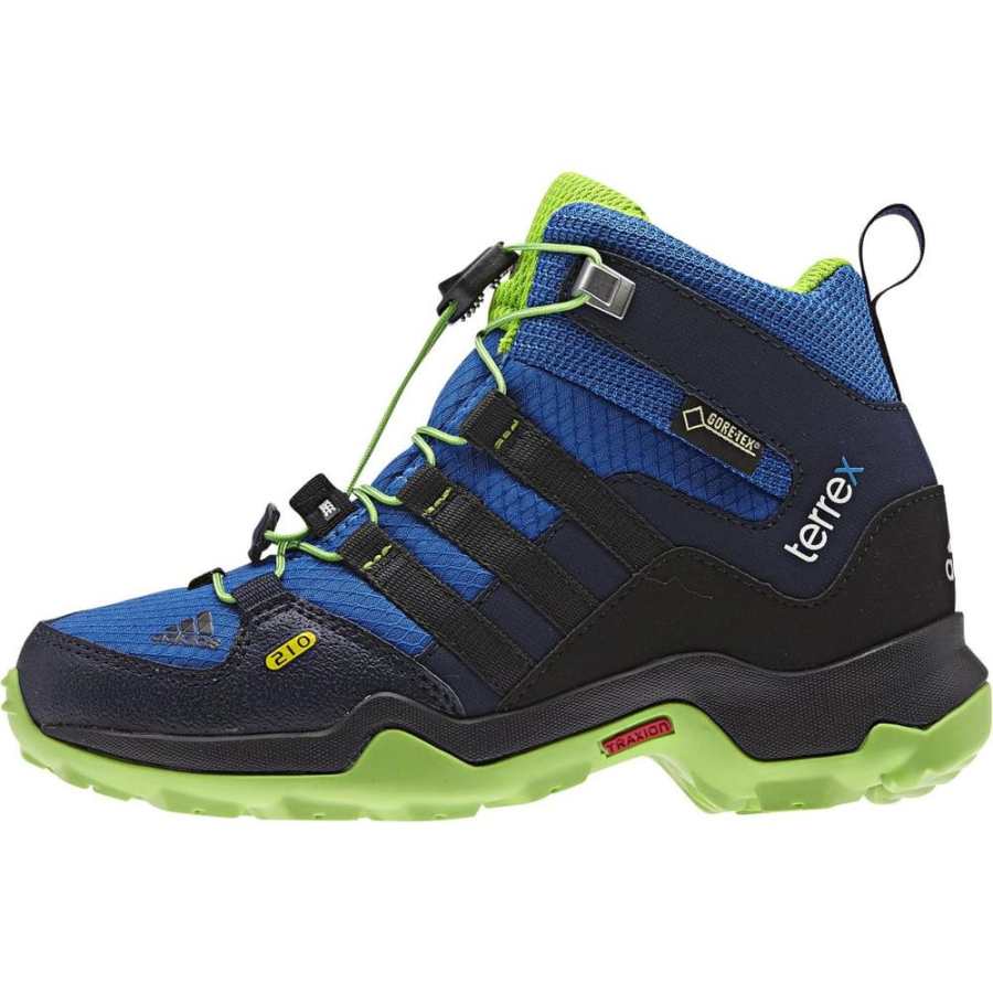 Adidas Adidas Terrex Mid GTX Comfortable Waterproof And Breathable Mid top Kids' Outdoor Shoes Black Blue Green Kids'