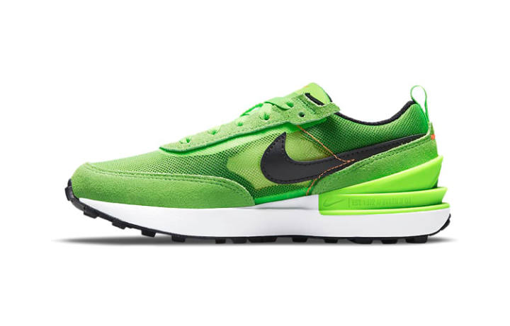 Nike Nike Waffle One Low top Sports Casual Shoes Black Green Children Aged 3 7 Years Old