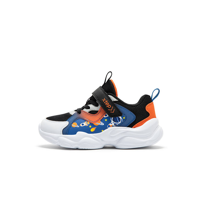 XTEP Versatile Slip Resistant Abrasion Resistant Slip Resistant Abrasion Resistant Kids Lifestyle Shoes Black Lion Blue