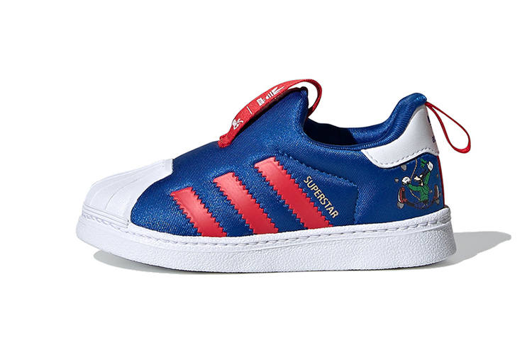 Adidas Originals Disney x Adidas Originals SUPERSTAR 360 Slip Resistant Abrasion Resistant Low top Toddler Shoes Blue Infant And Toddler