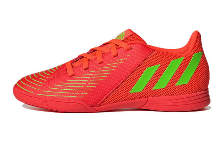 Adidas Adidas PREDATOR Edge.4 Sala Slip Resistant Abrasion Resistant Low top Soccer Shoes Red Green Kids'
