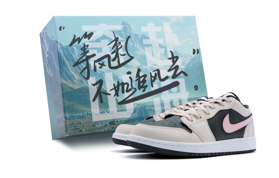 Jordan Jordan Air Jordan 1 Slip Resistant Cushioning Low top Children's Basketball Shoes Black Pink Yellow Teenagers