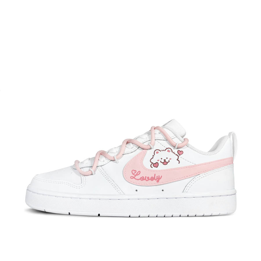 Nike Nike Court Borough Low 2 Low top Kids' Skateboarding Shoes Pink White Teenagers