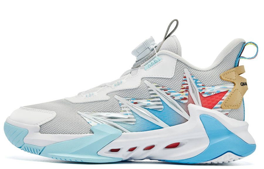 QIAODAN Low top Basketball Shoes Gray White Unisex