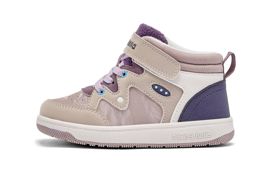 DAVE&BELLA DAVE&BELLA Synthetic Leather Patchwork Color Block Hook and Loop Versatile Basic Fleece Lined Lining