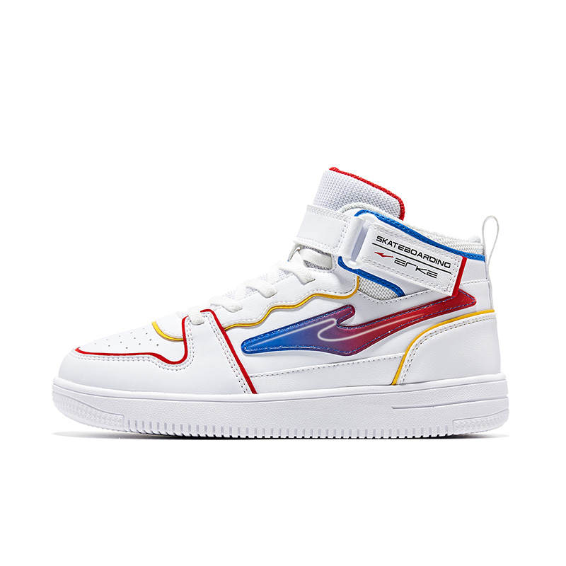 ERKE KIDS High top Kids' Skateboarding Shoes White Red Kids'