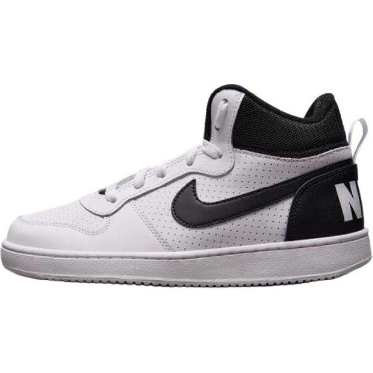Nike Nike Court Borough Leather, Textile Mid top Skateboard Shoes White Black Unisex