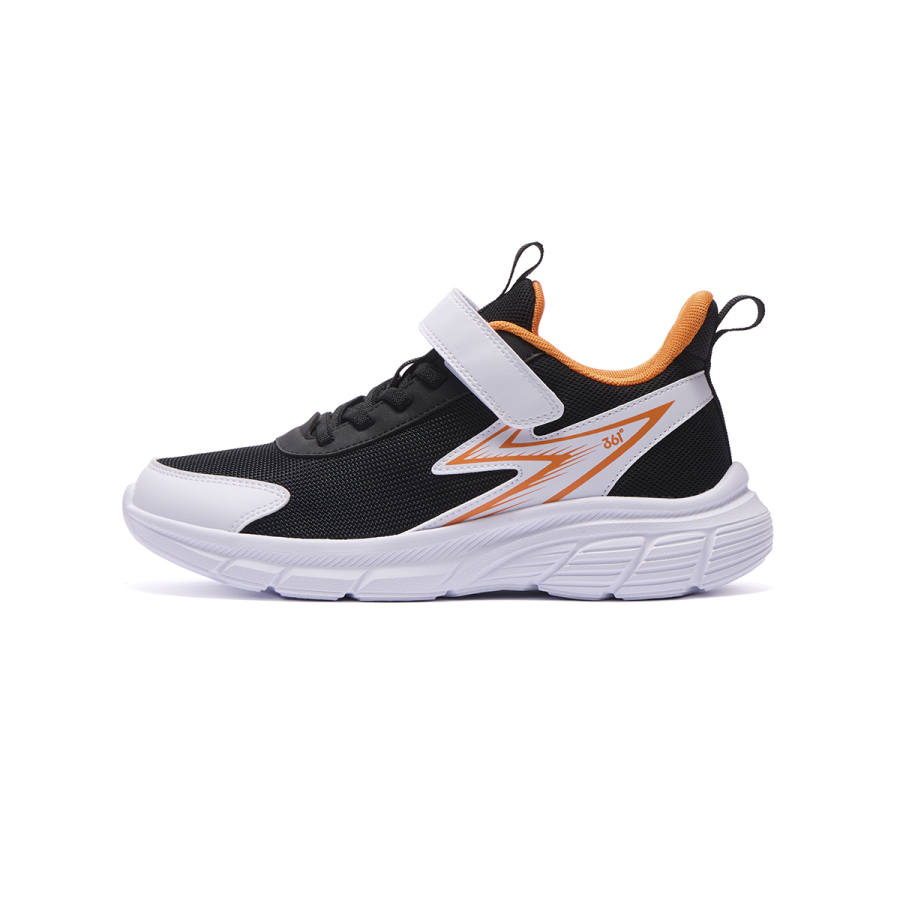 361°KIDS Synthetic Leather, Textile Low top Running Shoes Carbon Black/361 Degrees White/Electric Glow Orange Unisex