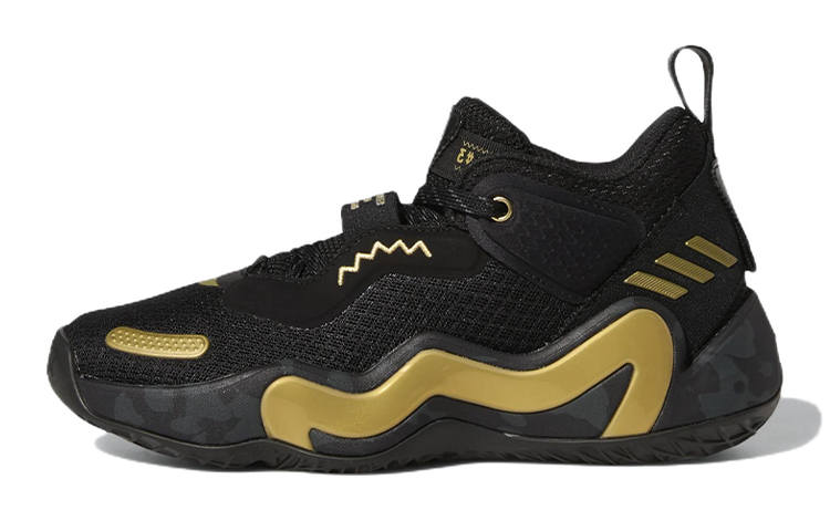 Adidas Adidas D.O.N. Issue #3 J Abrasion Resistant Mid top Performance Basketball Shoes Black Teenagers