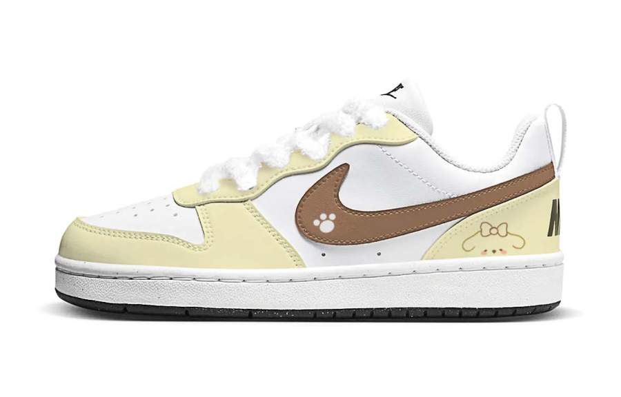 Nike Nike Court Borough Butter Pudding Low top Kids' Skateboarding Shoes Custard Dark Brown Unisex