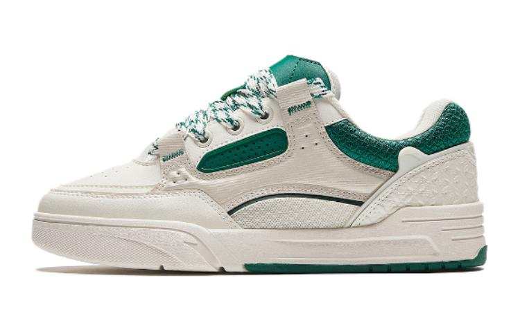Antakids Versatile Slip Resistant Abrasion Resistant Low top Skateboard Shoes White Green Teenagers
