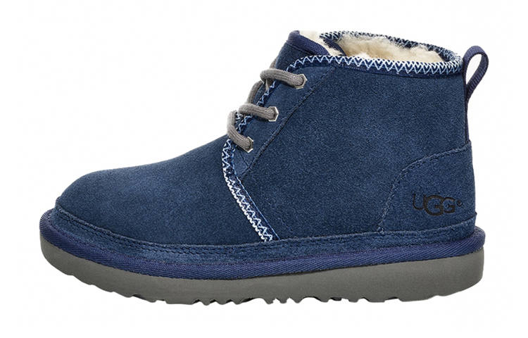 UGG Neumel 2 Tasman Suede Ankle Length Snow Boots Marine Blue Teenagers