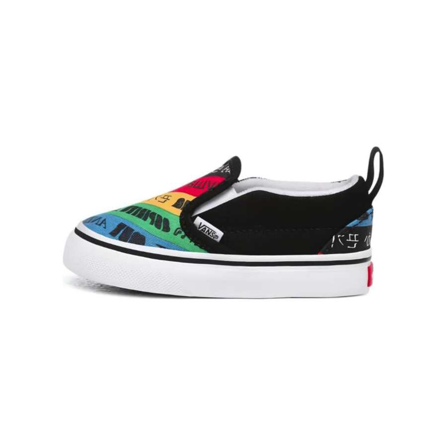 Vans Checkerboard Low top Toddler Shoes Black Rainbow Infant And Toddler