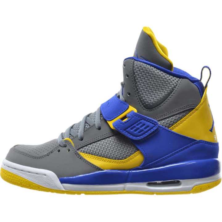 Jordan Jordan Flight 45 Leather High top Basketball Shoes Gray Blue Unisex