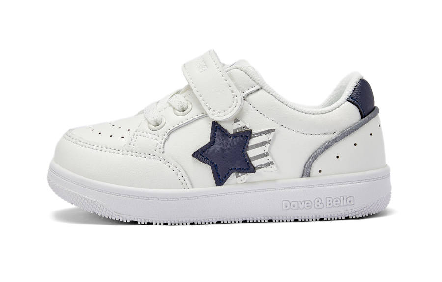 DAVE&BELLA Non slip Lightweight Low top Kids' Skateboarding Shoes White Children Aged 3 7 Years Old