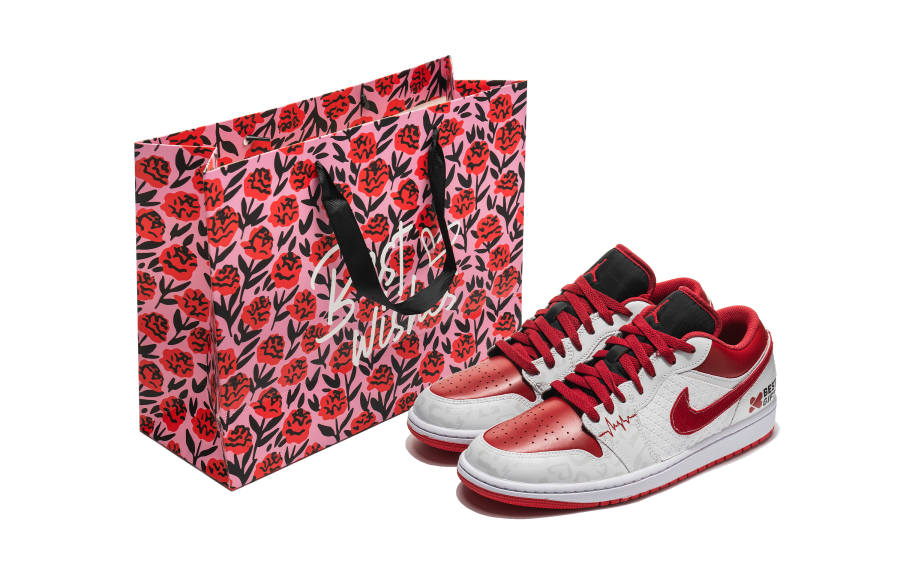 Jordan Jordan Air Jordan 1 LOW BG Leather Low top Children's Basketball Shoes Red Teenagers