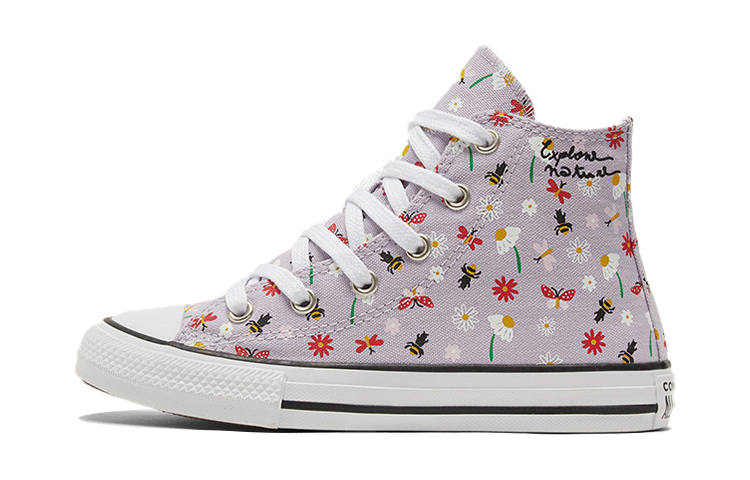 Converse Chuck Taylor All Star Comfortable Abrasion Resistant High top Kids Canvas Shoes Purple Unisex
